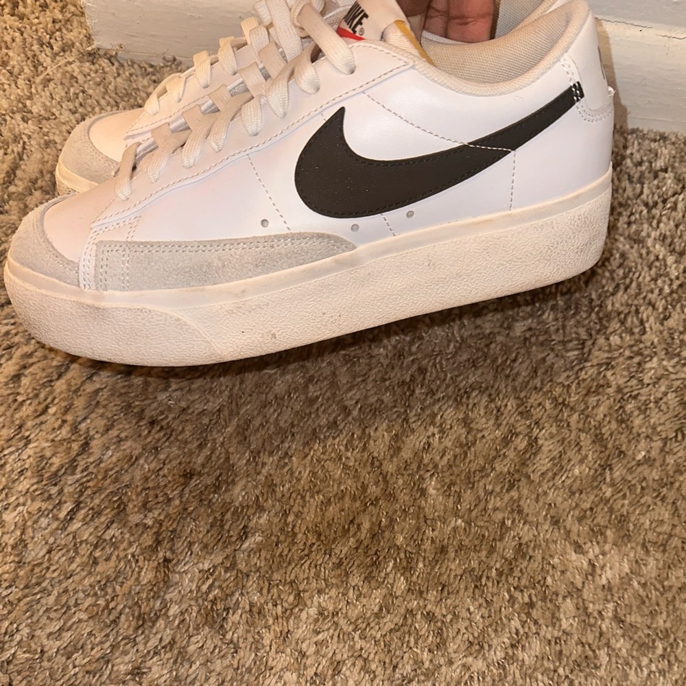 Nike White and Orange Women's Sneakers